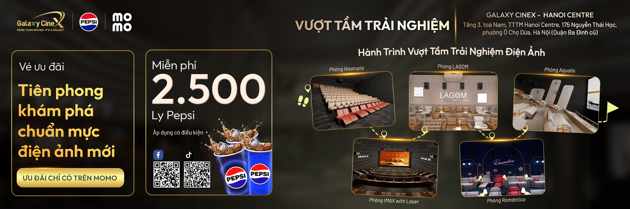 Miễn Phí Pepsi Và Liên Hoàn Ưu Đãi Tại Galaxy CineX – Hanoi Centre