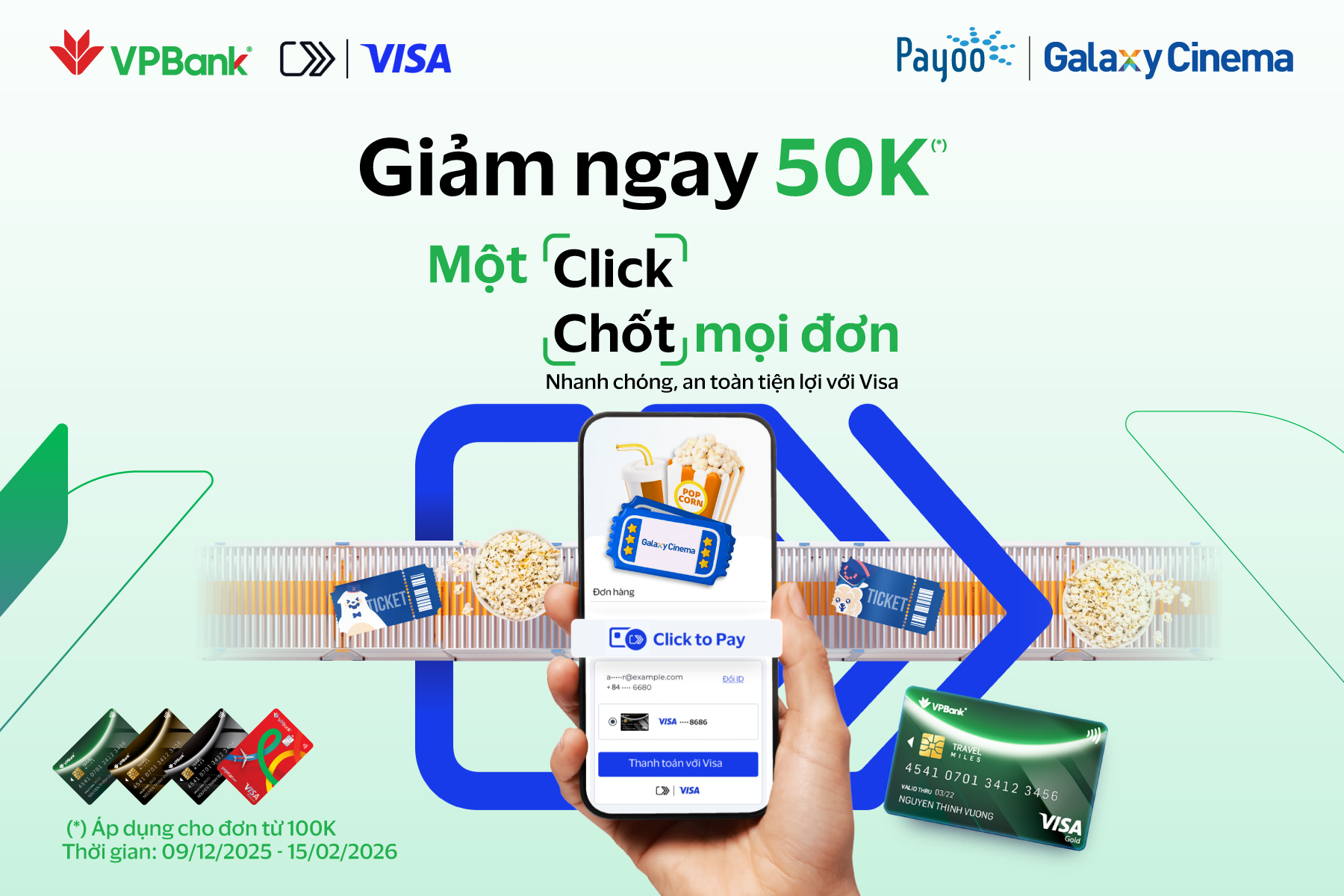 Thanh Toán Click To Pay, Ưu Đãi Ngay 50K Tại Galaxy Cinema