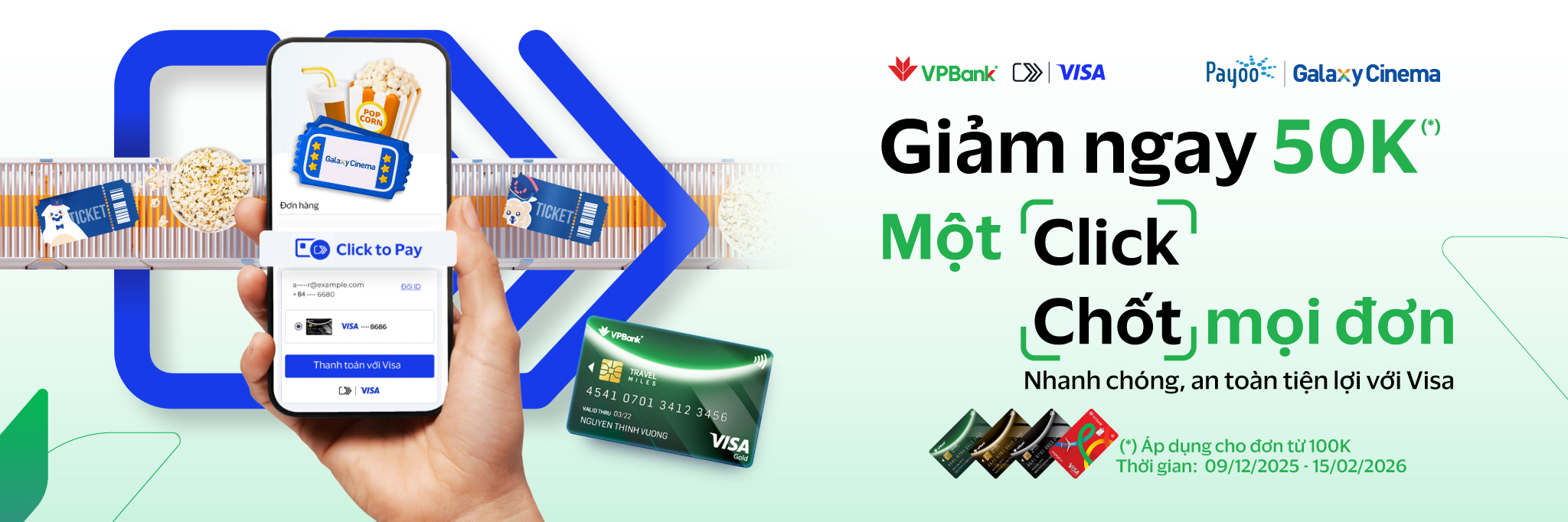 Thanh Toán Click To Pay, Ưu Đãi Ngay 50K Tại Galaxy Cinema