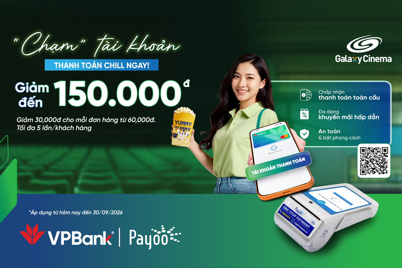Giảm 30k Khi Thanh Toán Bằng Ứng Dụng VPBank NEO Tại Galaxy Cinema
