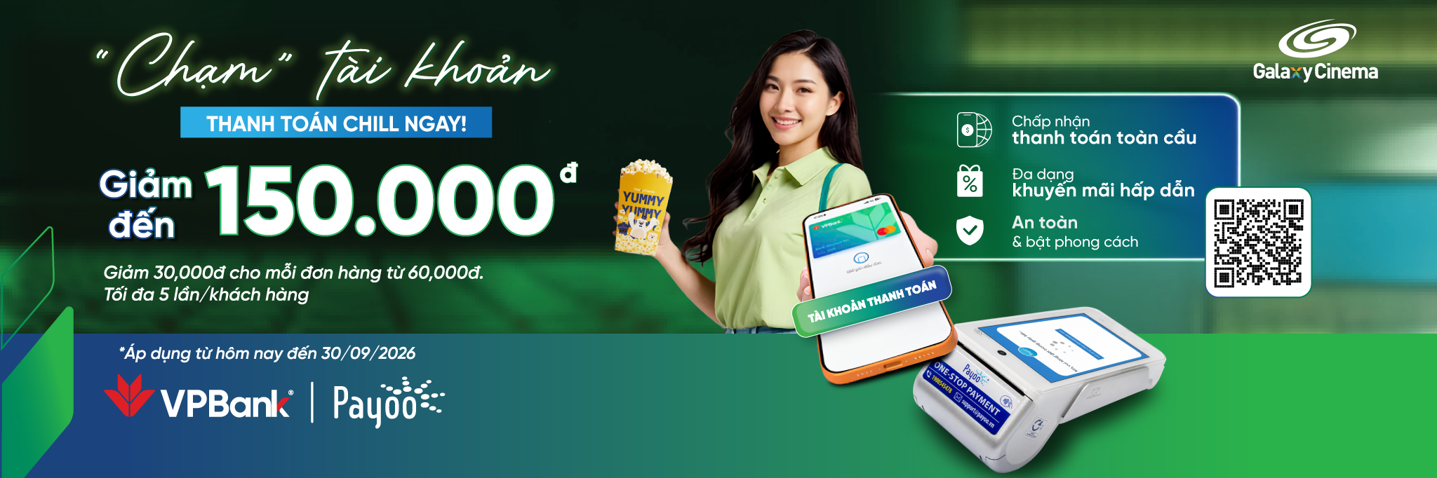 Giảm 30k Khi Thanh Toán Bằng Ứng Dụng VPBank NEO Tại Galaxy Cinema
